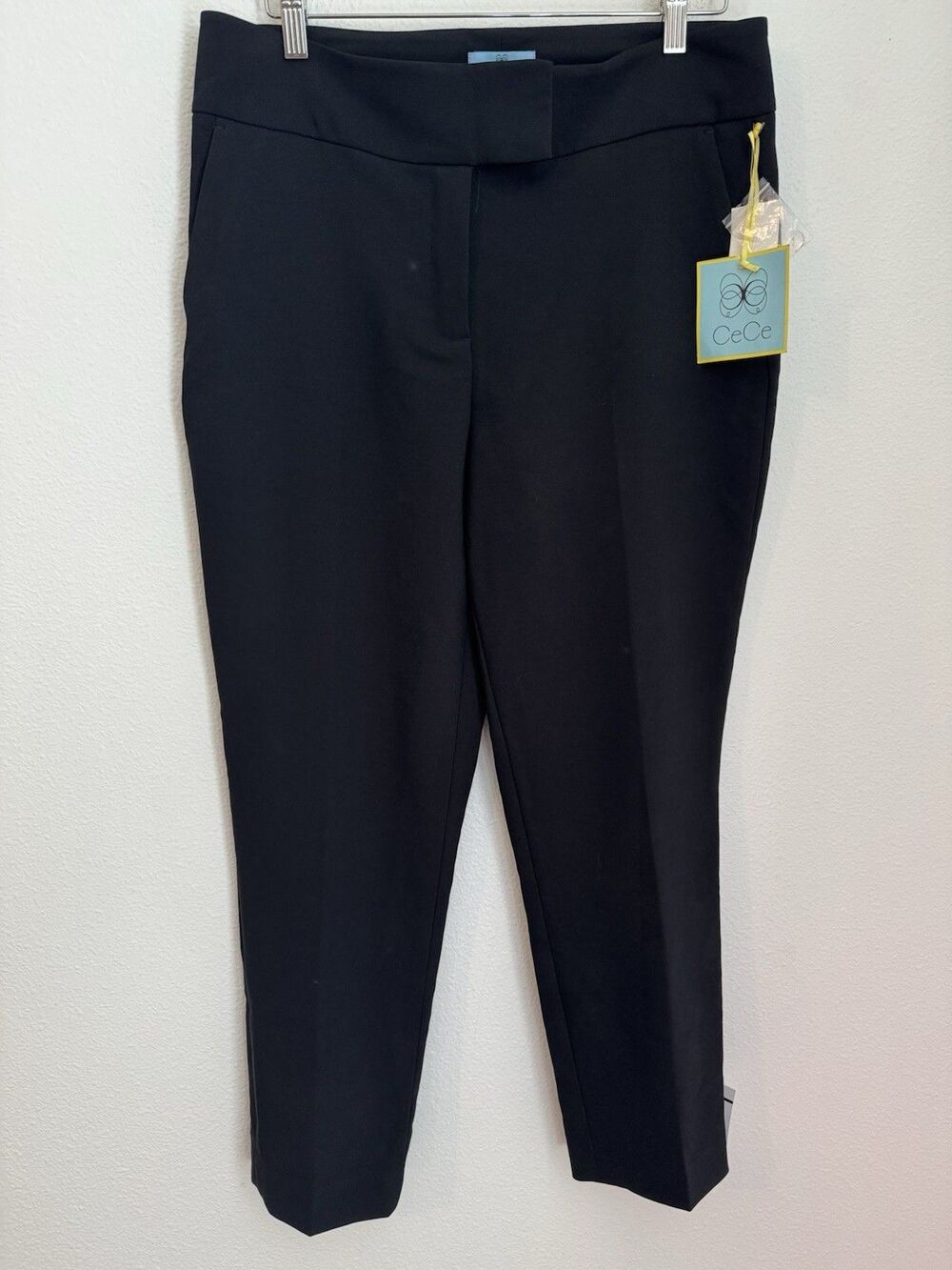 Cece Women’s Pants Tailored Career Trousers Straight 12 Black Dress New